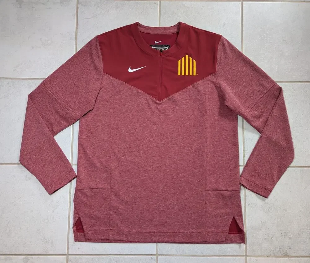 Nike Men's Medium Iowa State Cyclones Jack Trice 5 Bar Club 1/4 Zip Pullover Red